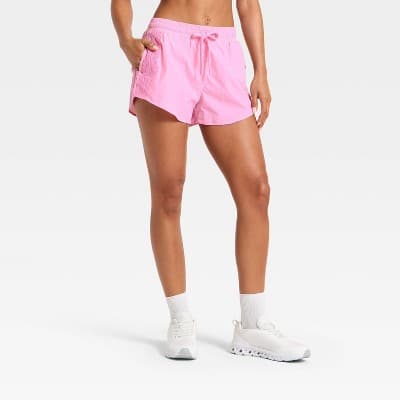 Women's Crochet Trim Woven Shorts - JoyLab™ Pink XXS