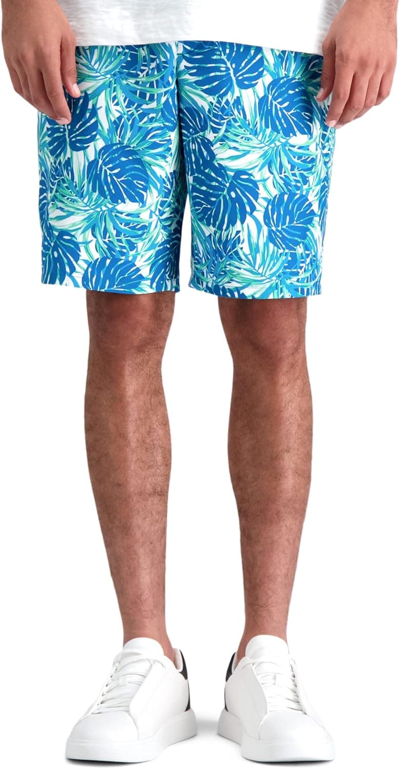 Breezy Teal Palm Print Shorts by Haggar - 55% Off