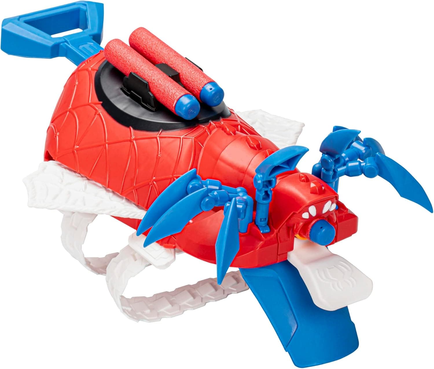 Marvel Mech Strike Mechasaurs Spider-Man Arachno Blaster, NERF Blaster with 3 Darts, Role Play Super Hero Toys for Kids Ages 5 and Up