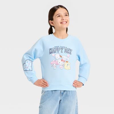 Girls' Hello Kitty and Friends Happy Day Sweatshirt - Blue XS
