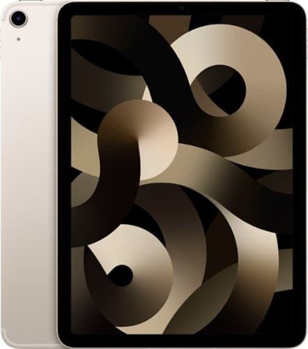 Apple - Geek Squad Certified Refurbished 10.9-Inch iPad Air (5th Generation) M1 chip Wi-Fi + Cellular - 64GB - Starlight (Unlocked)