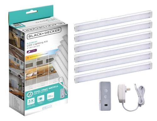 BLACK+DECKER 6-Light Dimmable Under Cabinet Lighting Kit with Motion Sensor