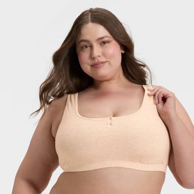 Women's Modal Blend Scoop Bralette - Auden™ Oatmeal 1X