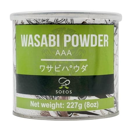 Soeos Premium Wasabi Powder 8oz (227g), Grade AAA, Natural Condiment for Sushi, Sashimi, Stews and Soup