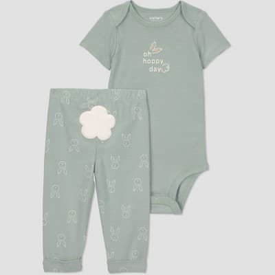 Carter's Just One You® Baby 2pc Hoppy Day Easter Set - Green 6M