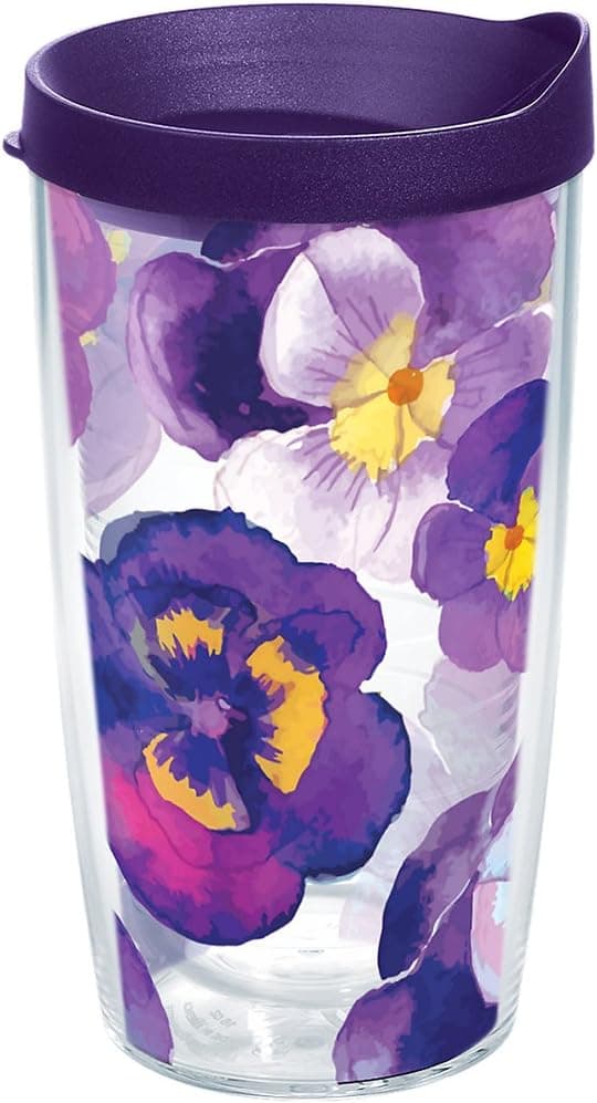 Tervis Watercolor Pansy Insulated Tumbler - 16oz, Clear