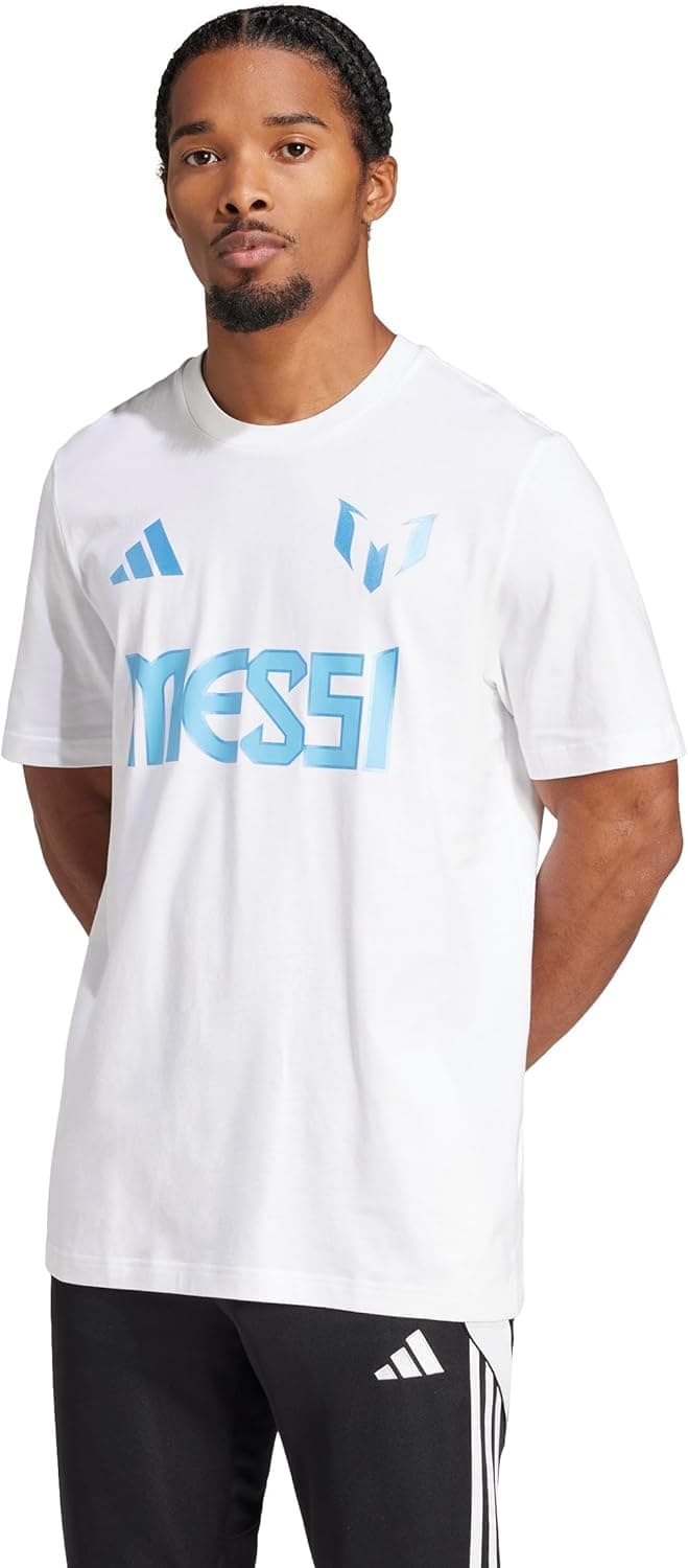 Messi Fans: Adidas Men's White T-Shirt at 74% Off