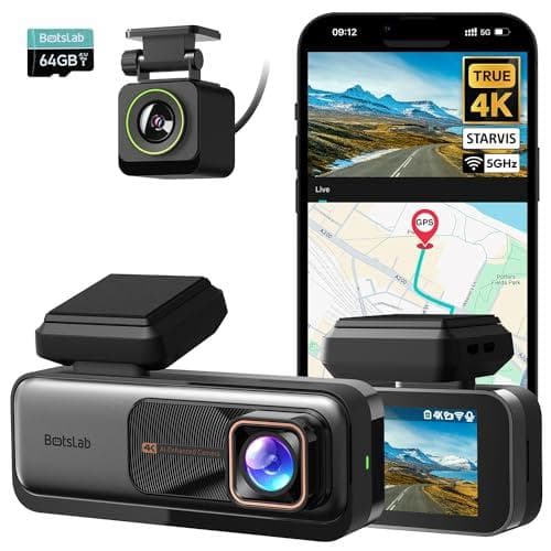 Ultra Wide Dual Dash Cam Set with 64GB SD Card