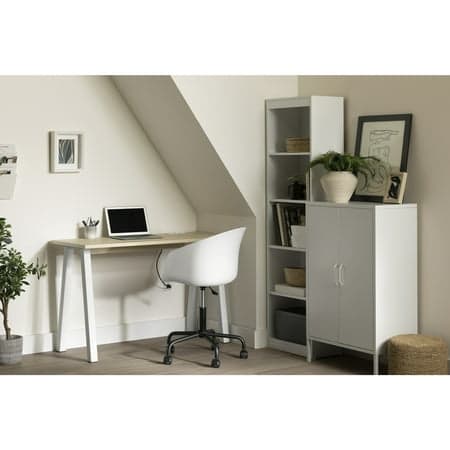 South Shore Milestone, Scandinavian Desk, Beige