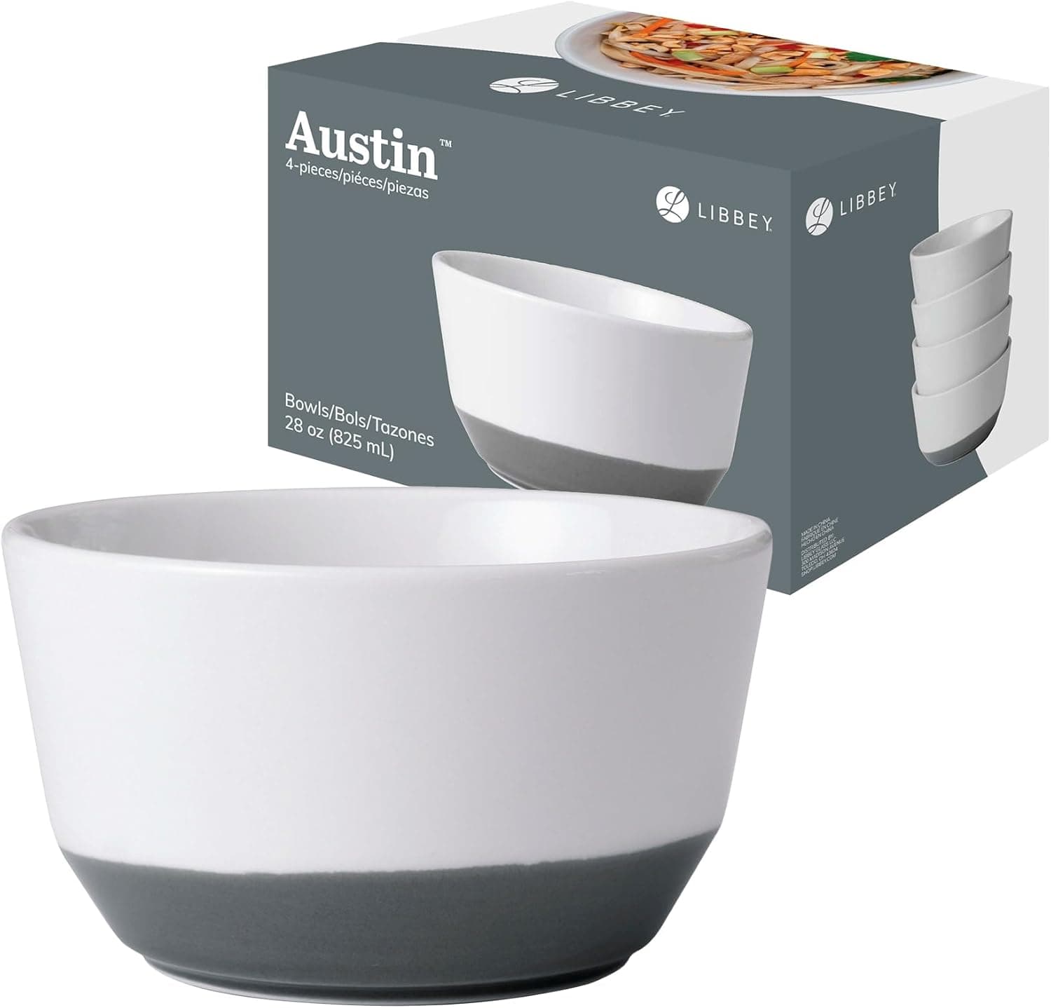 Libbey Porcelain Soup Bowls in Basalt Blue - Set of 4