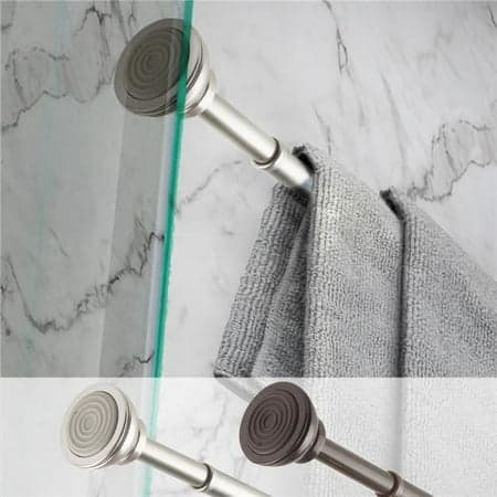 Central Design 0.4375 in. Decorative Spring Tension Rod for 24 to 36 in. Windows, Satin Nickel