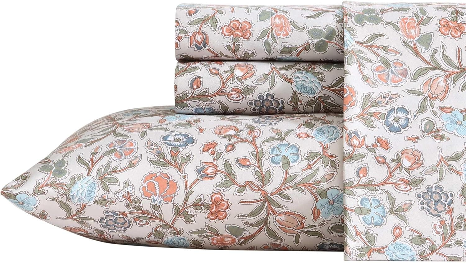 Wrangler Westward Floral Beige Sheet Set: Ultra-Soft & Wrinkle-Resistant