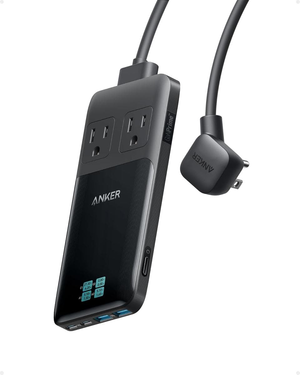 Anker Prime 6-in-1 140W Flat Plug Power Strip USB-C Charging Station Amazon