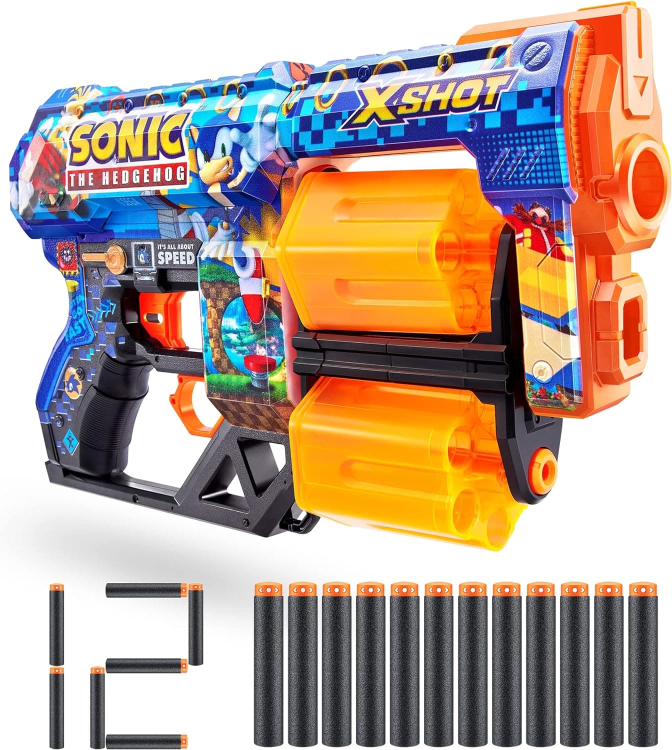 Sonic The Hedgehog Foam Blaster: 12-Dart X-Shot Skins Dread