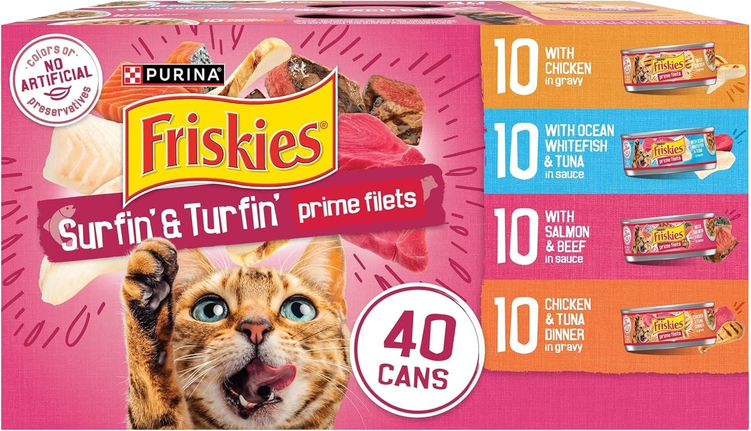 80-Pack 5.5oz Purina Friskies Prime Filets Wet Cat Food Amazon