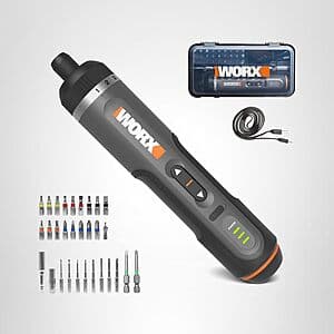 WORX 4V Lithium Screwdriver with 30-Piece Accessory Kit