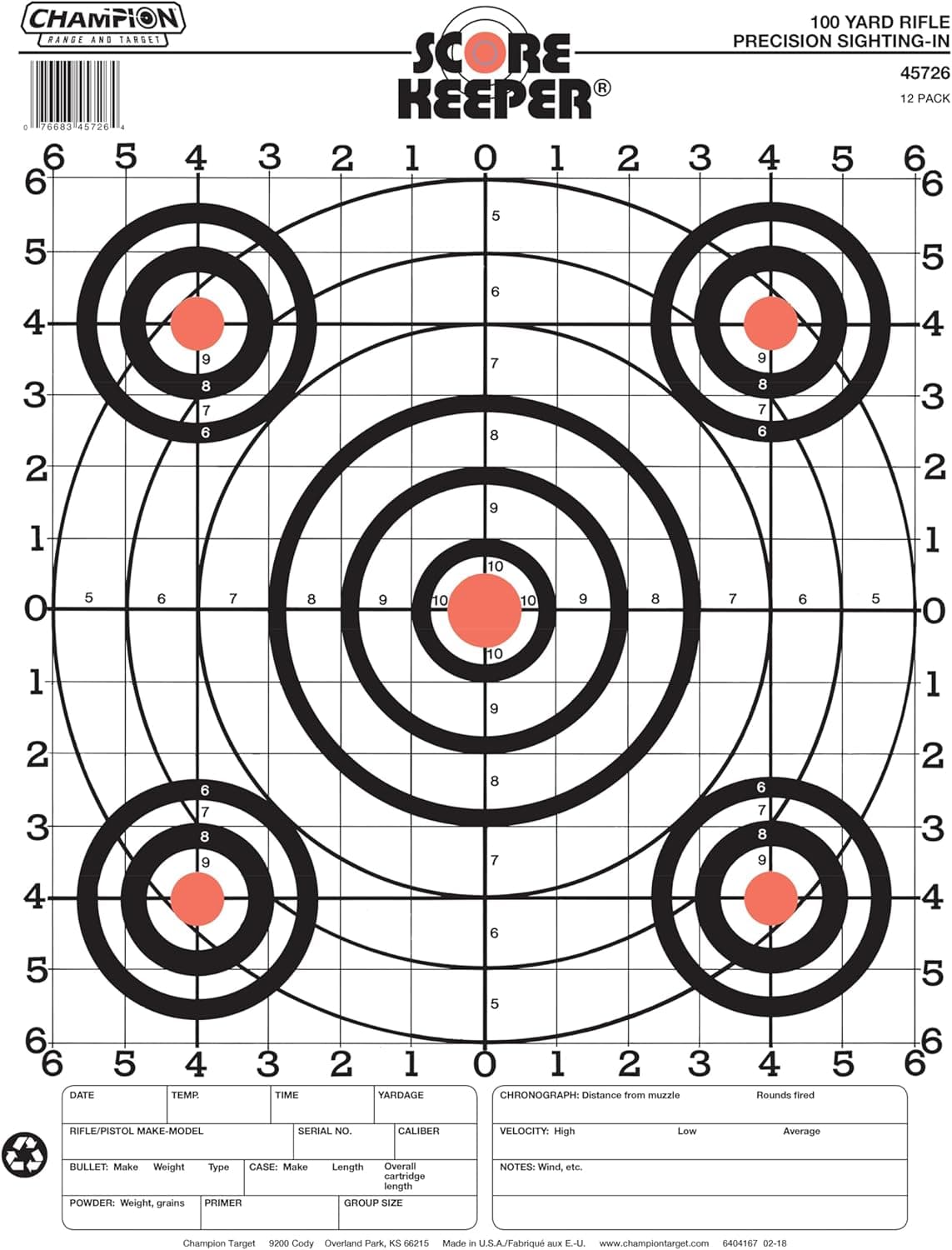 Sight-in Your Rifle with Champion's Fluorescent Orange Targets
