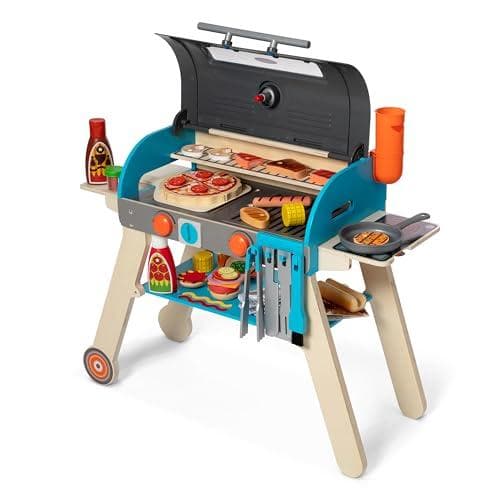 Melissa & Doug Deluxe Wooden Barbecue Grill w/ 60 Accessories Amazon