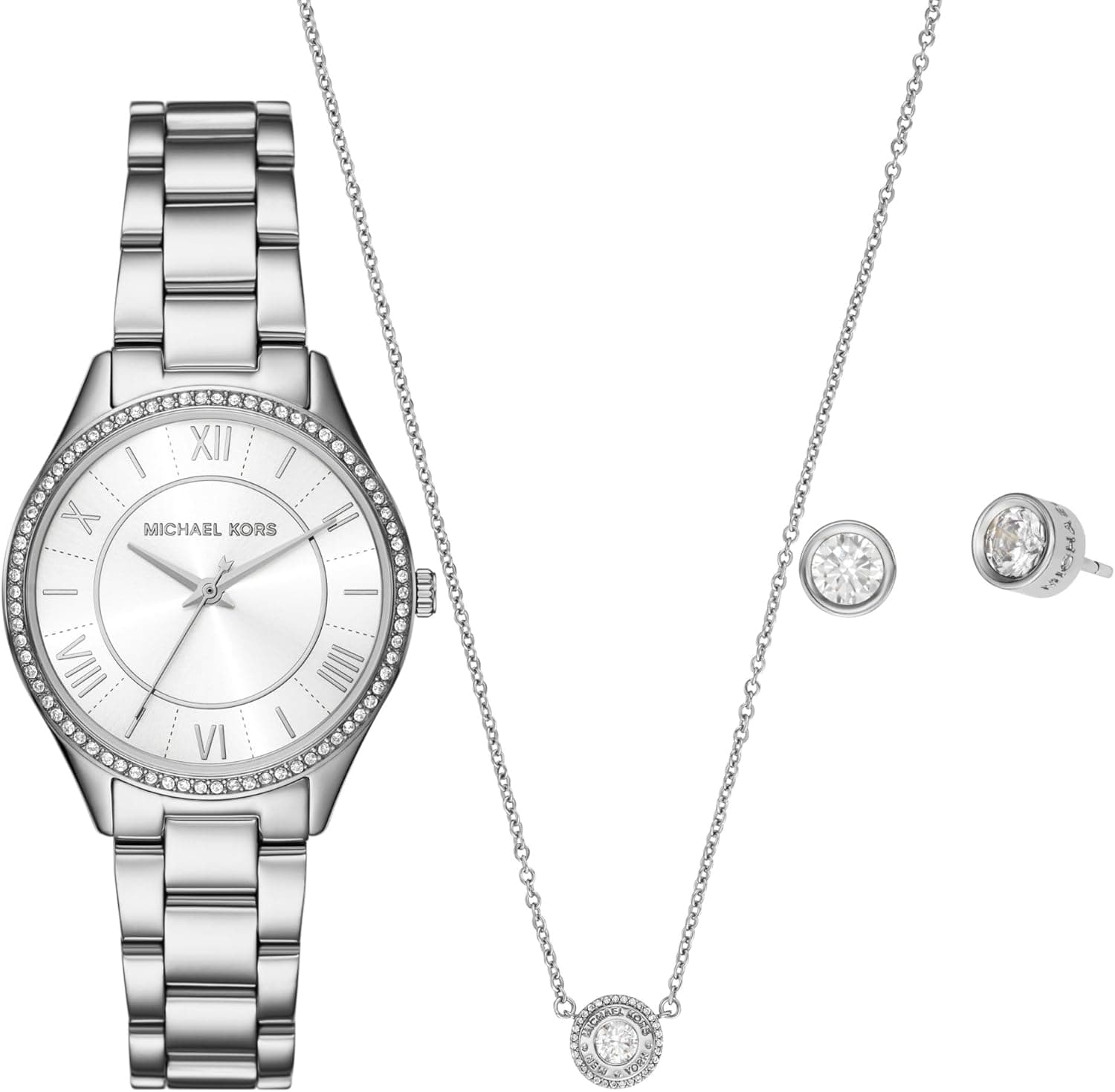 Michael Kors Women's Jewelry Set: Watch, Earrings, Necklace