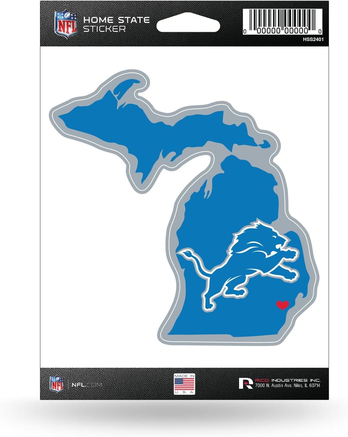 Get the Official NFL Detroit Lions Home State Sticker