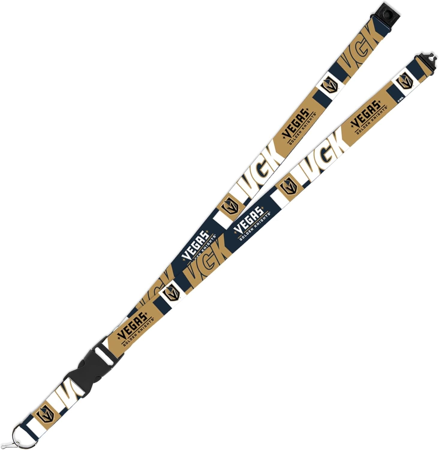 Rico Industries NHL Hockey Vegas Golden Knights Standard Wrist Lanyard Key Chain, Cute Wristlet Strap Keychain Holder for Women Men Car Keys ID Badges Card Wallet Phone Camera