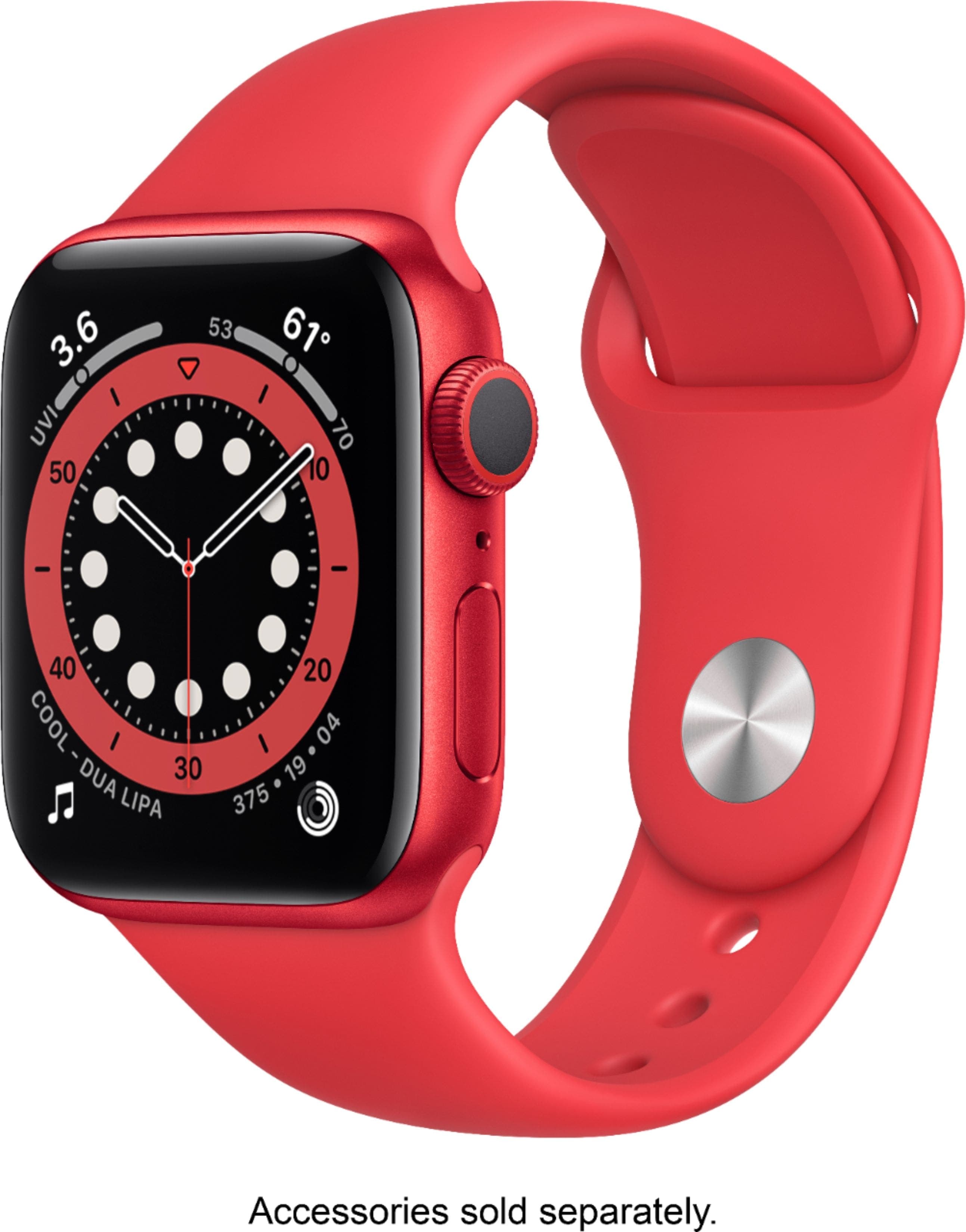 Apple Geek Squad Certified Refurbished Watch Series 6 (GPS) 40mm Aluminum Case with Sport Band - (PRODUCT)RED - (2020)