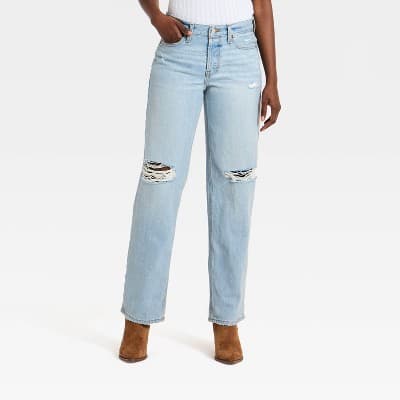 Women's Western Low-Rise Baggy Jeans - Universal Thread™ Light Wash 10