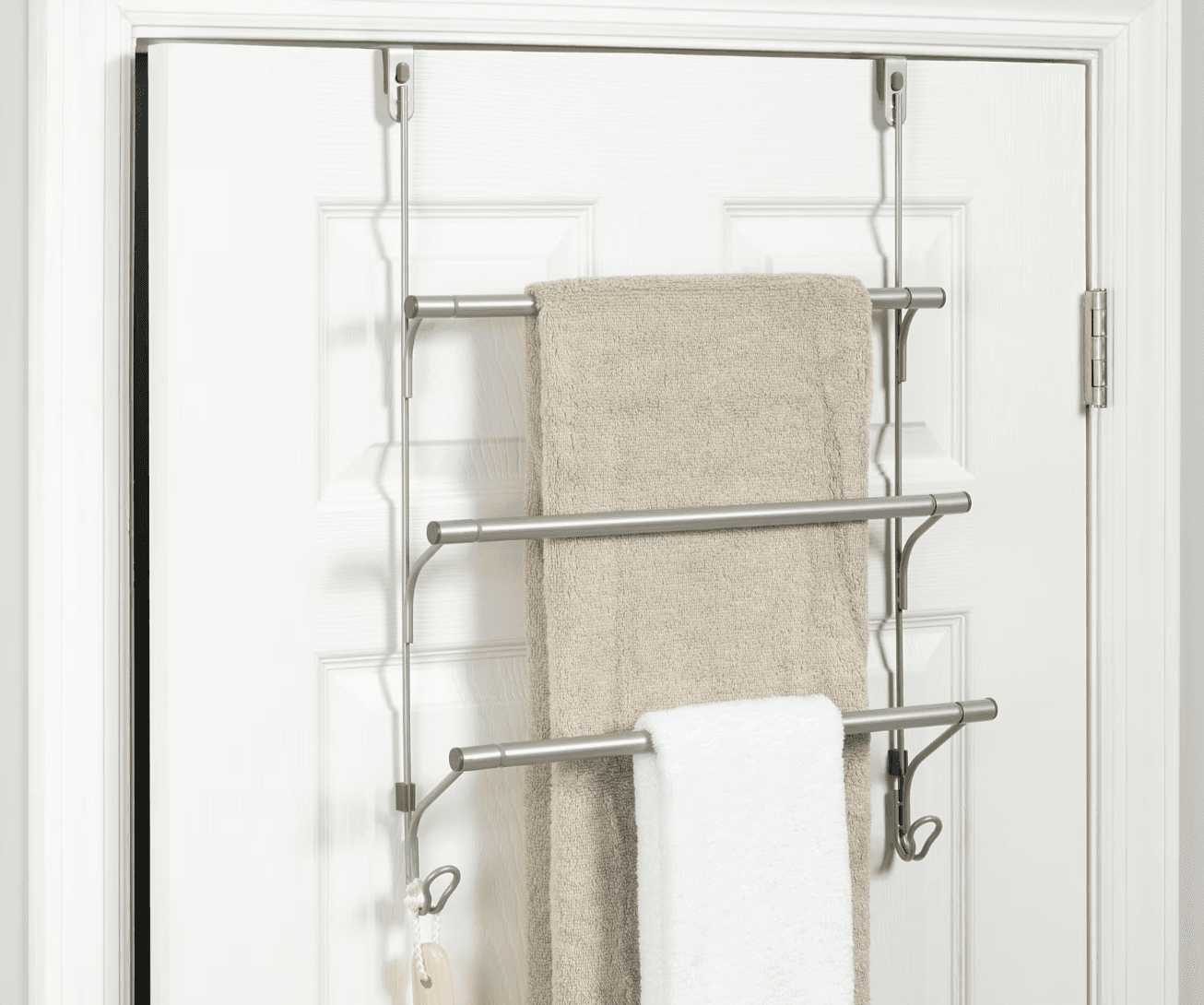Mainstays SnugFit Over-the-Door 3-Tier Towel Bar w/ Hooks Walmart
