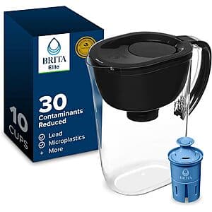 Prime: Brita Everyday 10-Cup Water Pitcher w/ Elite Filter (White, Black or Blue) from $29 + Free S&H