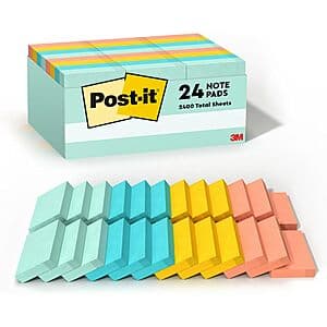 Save 62% on 24-Ct 100-Sheet Post-it Notes