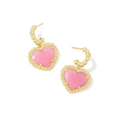 Kendra Scott Anna Framed Statement Quartzite Earrings - Gold/Mauve