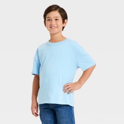 Boys' Short Sleeve Oversized T-Shirt - Cat & Jack™ Baby Blue L