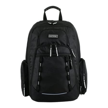 Eastsport Unisex Diamond Expandable Recycled Backpack, Black