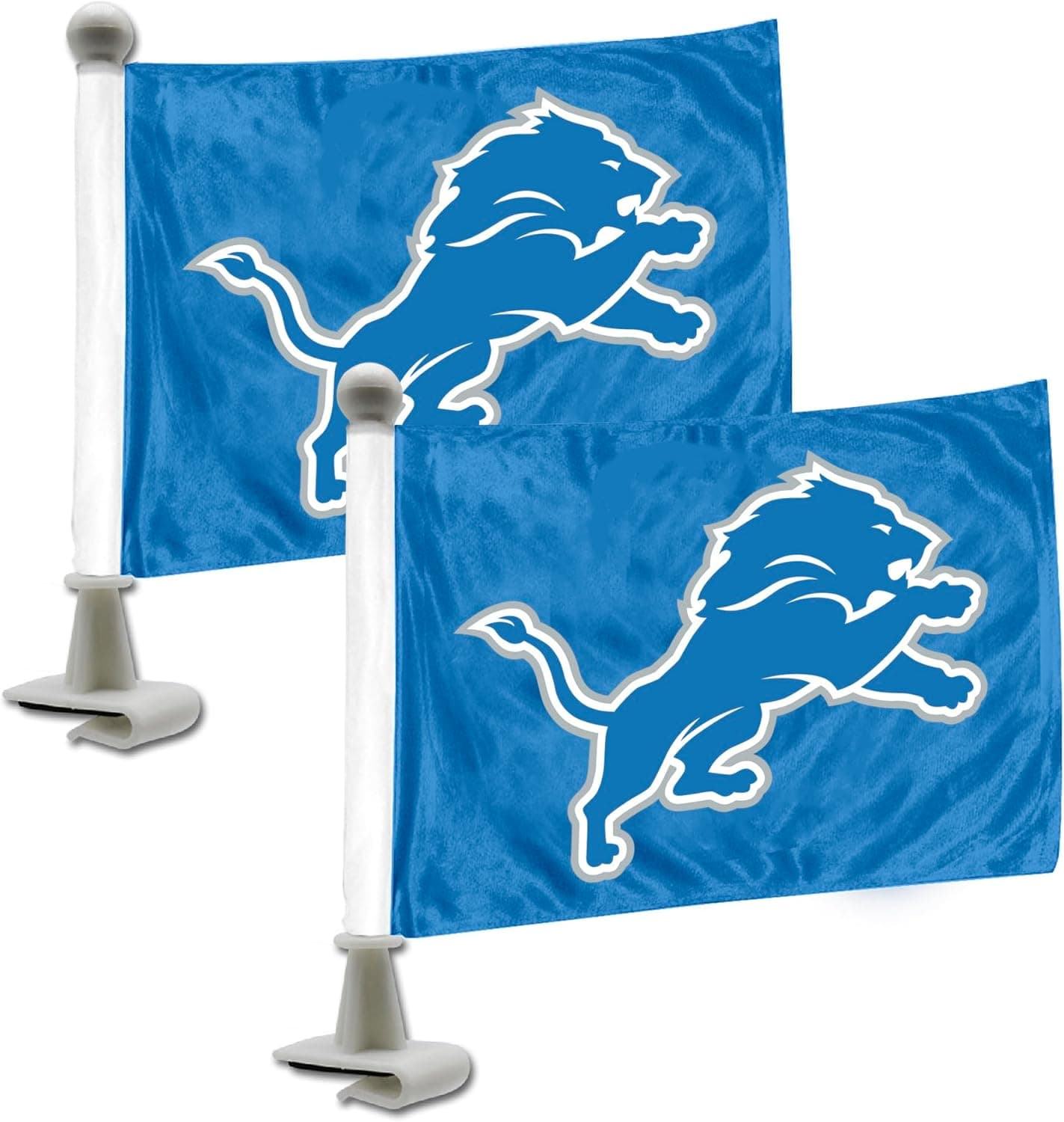 FANMATS 61866 Detroit Lions Ambassador Car Flags - 2 Pack Mini Auto Flags, 4in X 6in, Perfect for Hood or Trunk