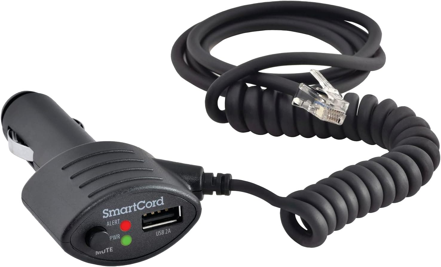 Escort Cobra Official SmartCord USB, Half Straight Half Coiled Cord with USB Charging Port, Works with All Current Generation Escort and Cobra Windshield Mounted Detectors, Apple and Android Devices