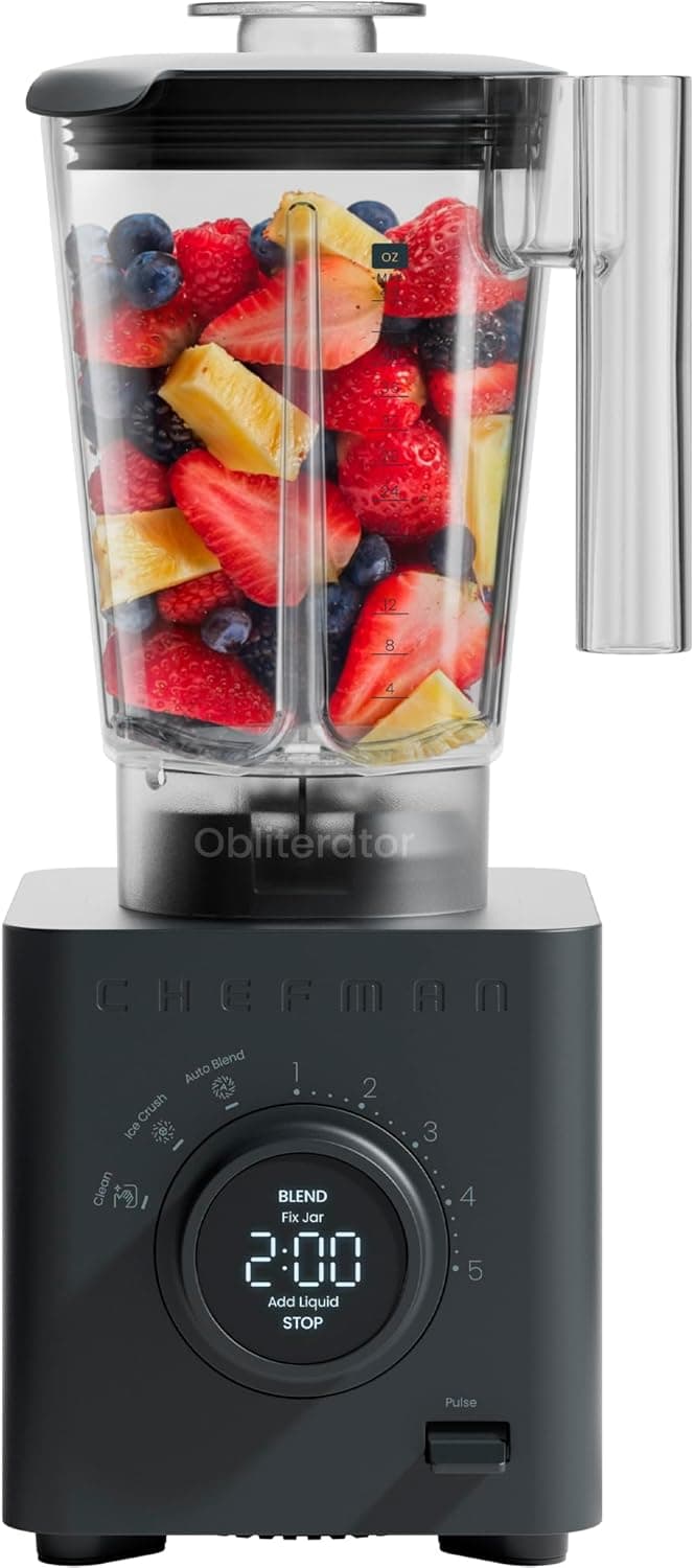 48oz Chefman Blender: Powerful 1380W for Smoothies, Ice & Frozen Fruit