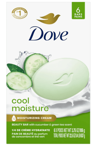 6-Count Dove Beauty Cool Moisture Bar Soaps (3.75 oz each) Amazon