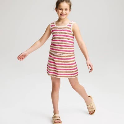 Girls' Sweater Tank - Cat & Jack™ Pink/Brown M