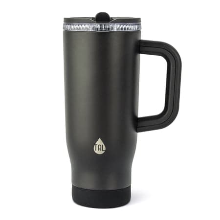 TAL 32oz Stainless Steel Skye Tumbler with Flip-Up Straw, Black