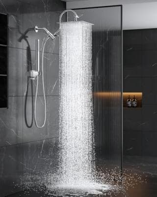 Makefit 10" Rainfall Showerhead System w/ 71" Hose Amazon