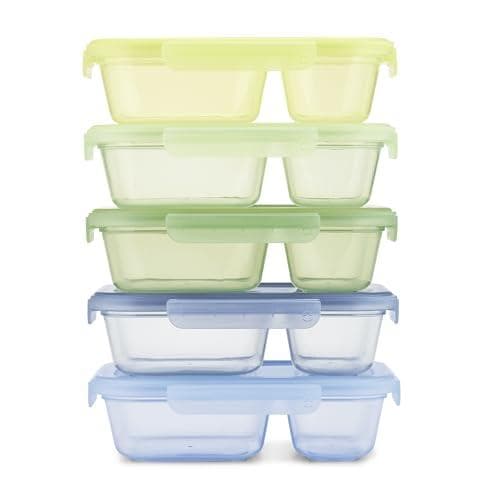 10-Piece Ello Snap & Nest 3-Cup Plastic Divided Meal Prep Set Amazon