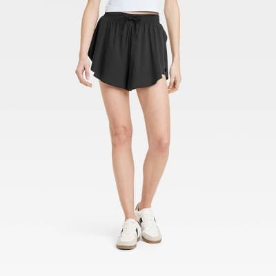 Women's Woven High-Rise Flutter Shorts 2.5" - All In Motion Black L