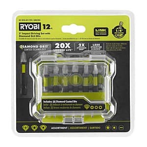 12-Piece RYOBI Diamond Grit Driving Set for $6 with Free Shipping