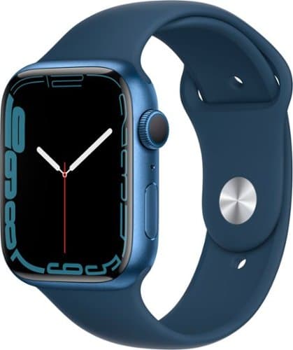 Apple Geek Squad Certified Refurbished Watch Series 7 (GPS) 45mm Aluminum Case with Abyss Blue Sport Band - Blue - (2021)
