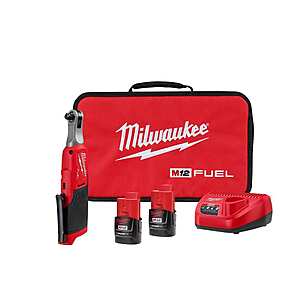 Milwaukee M12 FUEL Brushless 3/8" Ratchet Kit with Batteries, Charger & Bag