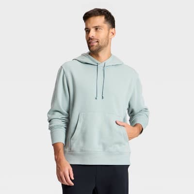 Men's Active Comfort Fleece Hooded Sweatshirt - All In Motion™ Sage Green L