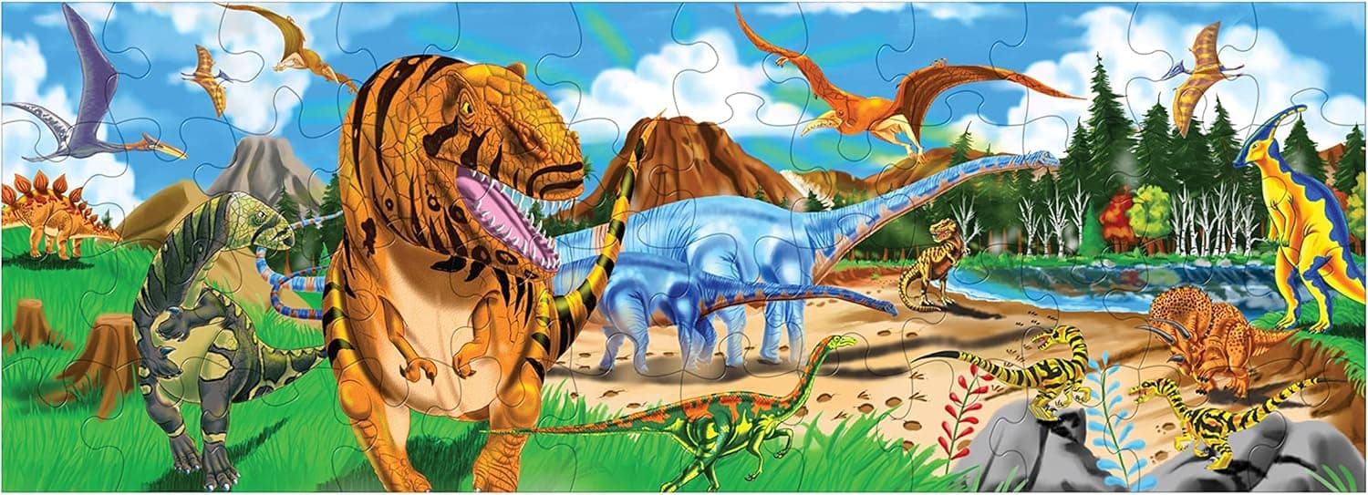 Explore the Land of Dinosaurs with Melissa & Doug Jumbo Puzzle