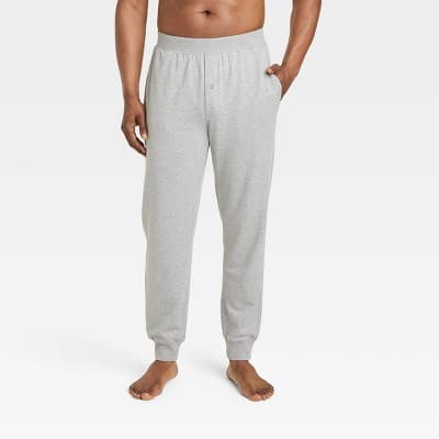Men's Cotton Modal Knit Jogger Pajama Pants - Goodfellow & Co™ Heathered Gray L