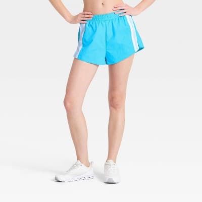 Women's Contrast Trim Woven Shorts - JoyLab™ Bright Blue M
