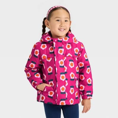 Toddler Girls' Floral 3-in-1 Snowplay Jacket - Cat & Jack™ Pink 2T